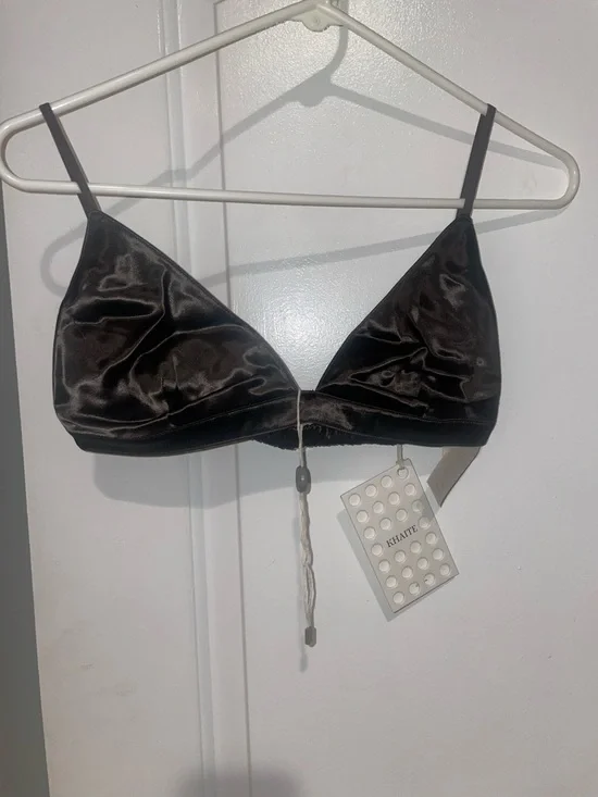 New! KHAITE Frida Satin Charmeuse Bra Top in Chocolate Brown 🤎 Small NWT! - Picture 10 of 16